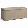 Kunststoff-Aufbewahrungsbox mit Deckel in Taupe, 120 x 55 x 60 cm