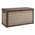 Kunststoff-Aufbewahrungsbox Taupe/Braun, 120 × 56 × 63 cm, mit Klappdeckel